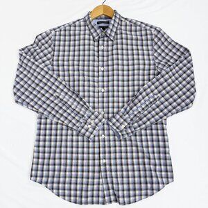 Men's Size L Blue/Gray/White Banana Republic Tailored Slim Fit Shirt